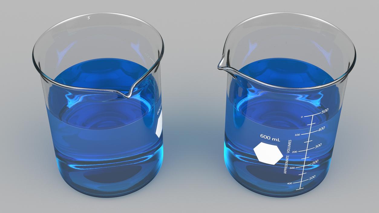 Glass Beaker 600 mL 3D model