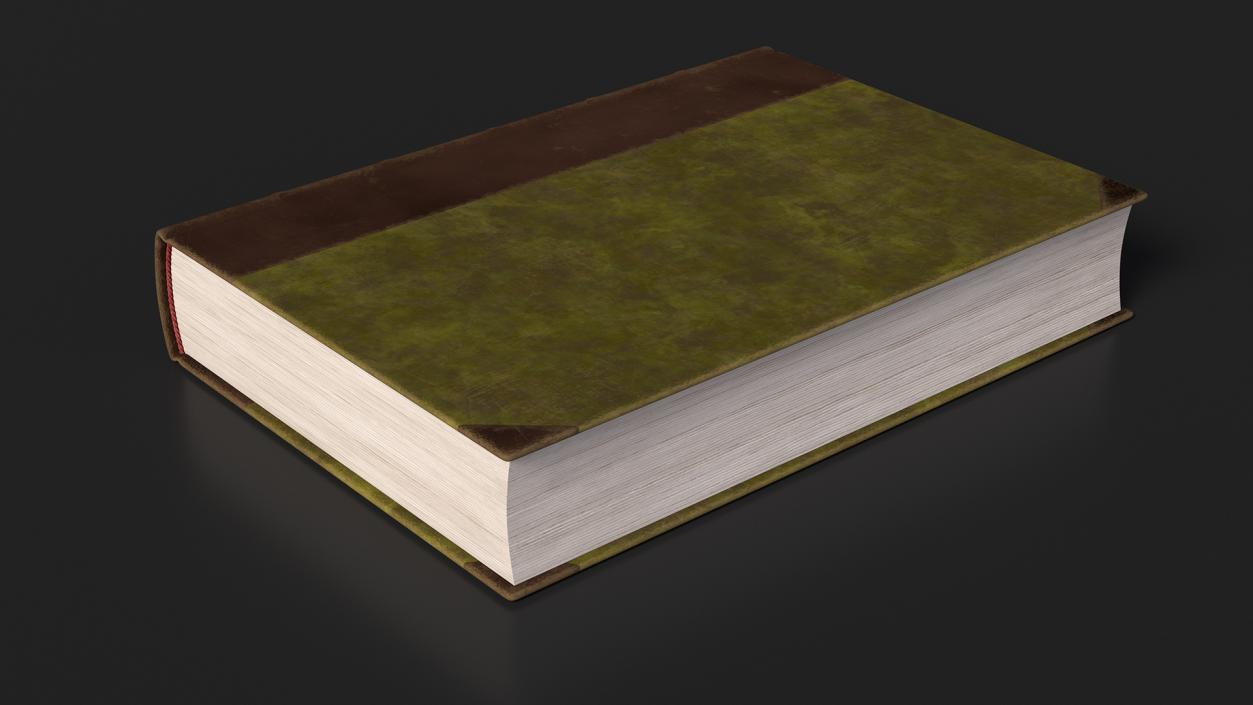 Hardback Book Elven Text Green Rigged 3D