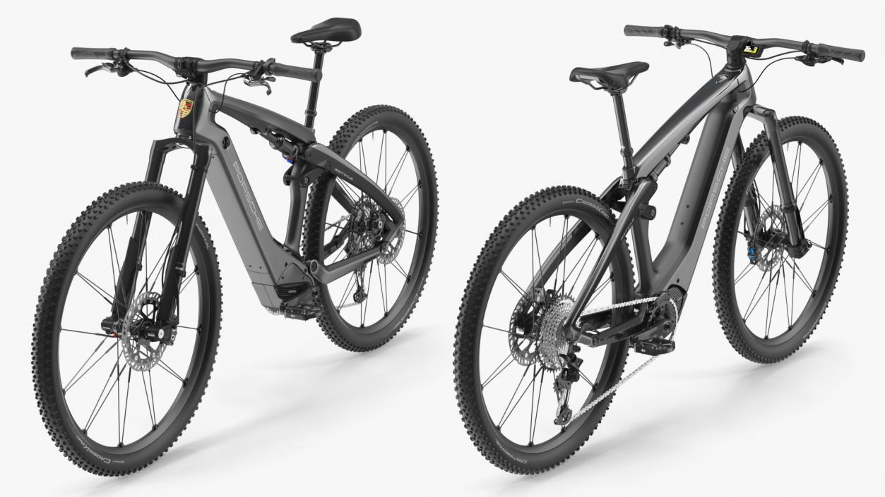 Porsche eBike Cross Black Rigged 3D