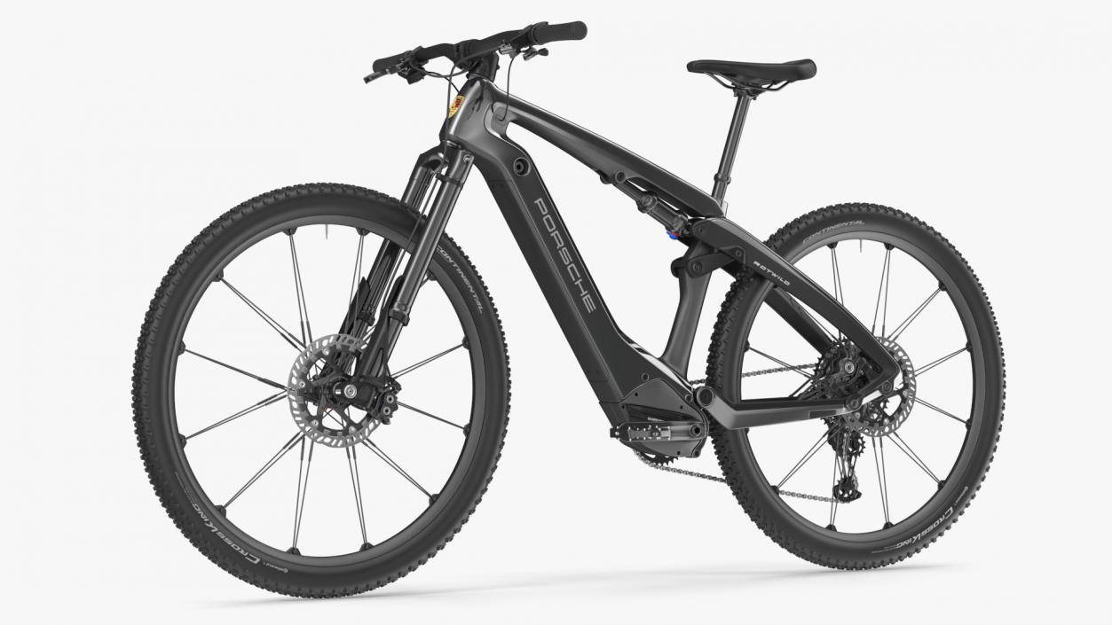 Porsche eBike Cross Black Rigged 3D