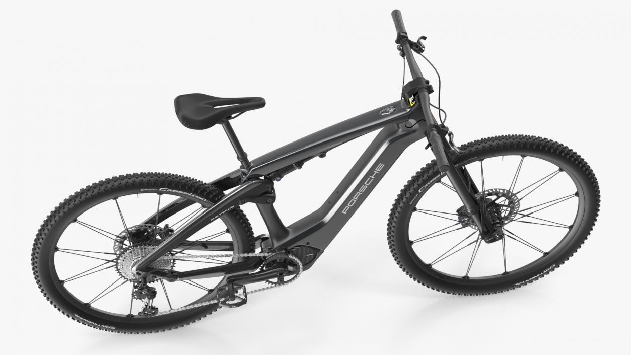 Porsche eBike Cross Black Rigged 3D