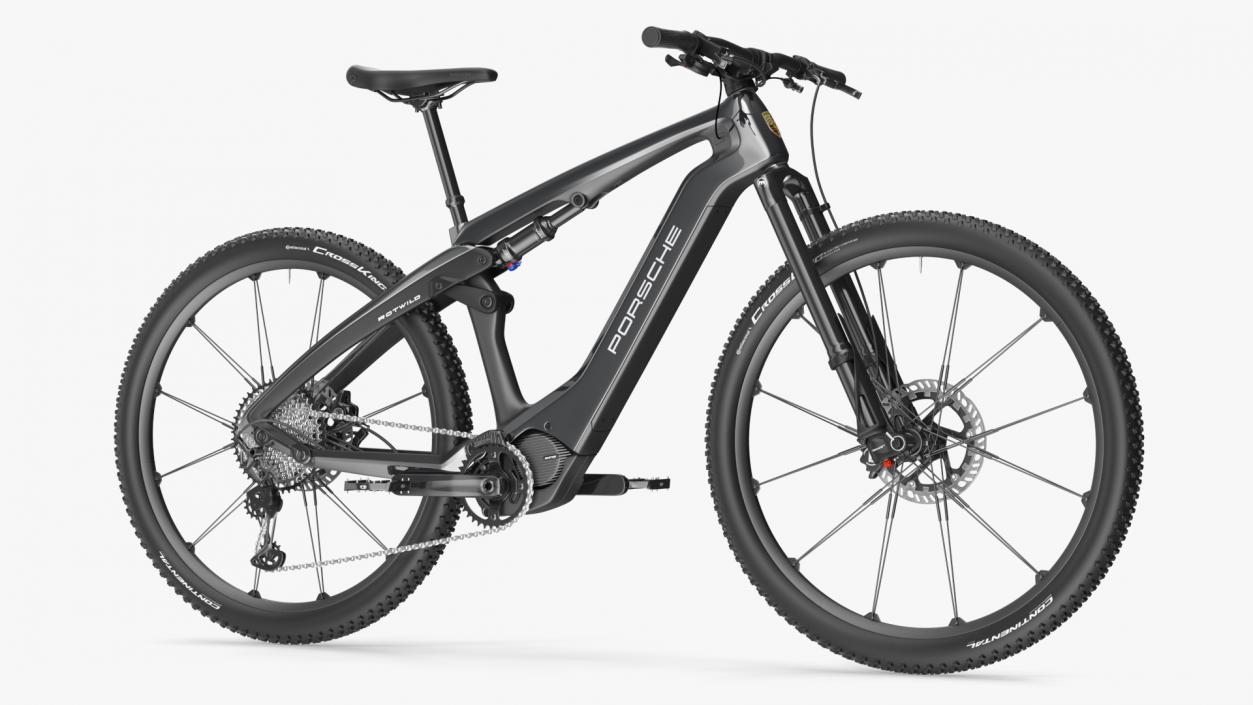 Porsche eBike Cross Black Rigged 3D