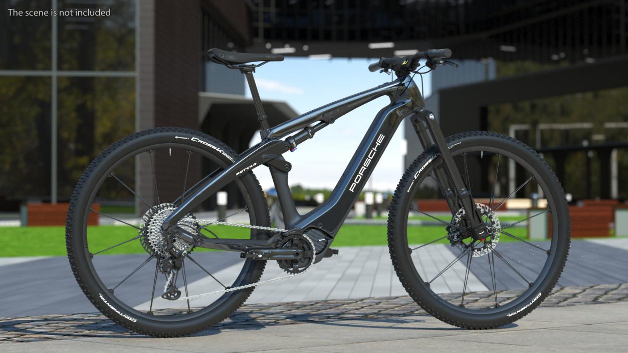 Porsche eBike Cross Black Rigged 3D