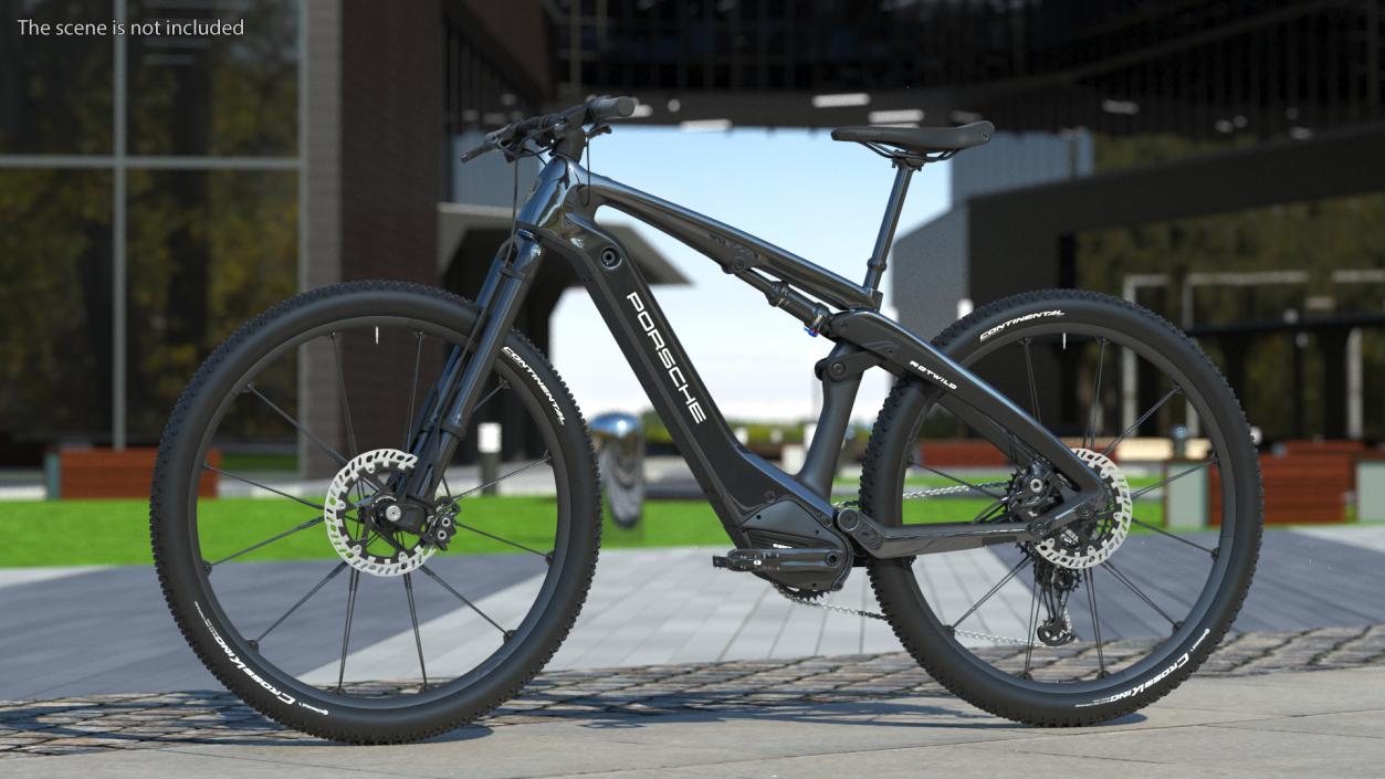 Porsche eBike Cross Black Rigged 3D