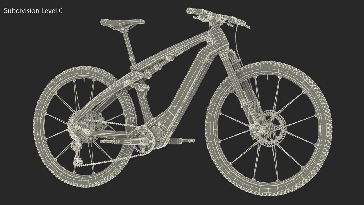 Porsche eBike Cross Black Rigged 3D