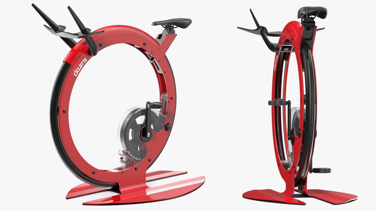 3D Ciclotte Exercise Bike Red Rigged model