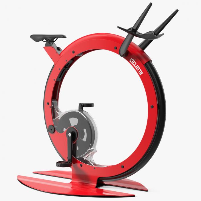 3D Ciclotte Exercise Bike Red Rigged model