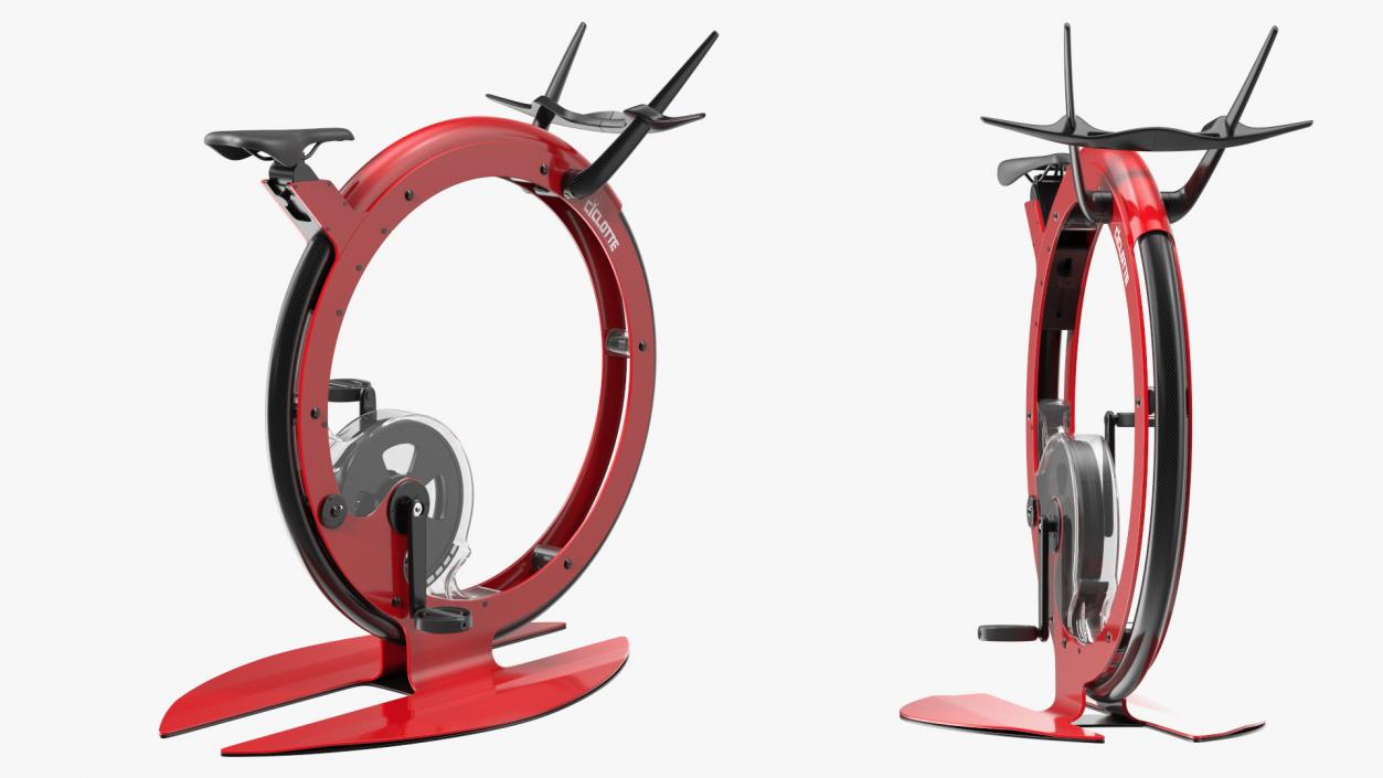 3D Ciclotte Exercise Bike Red Rigged model