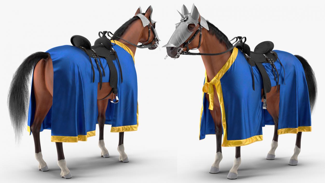 Knight Horse Blanket Fur 3D model