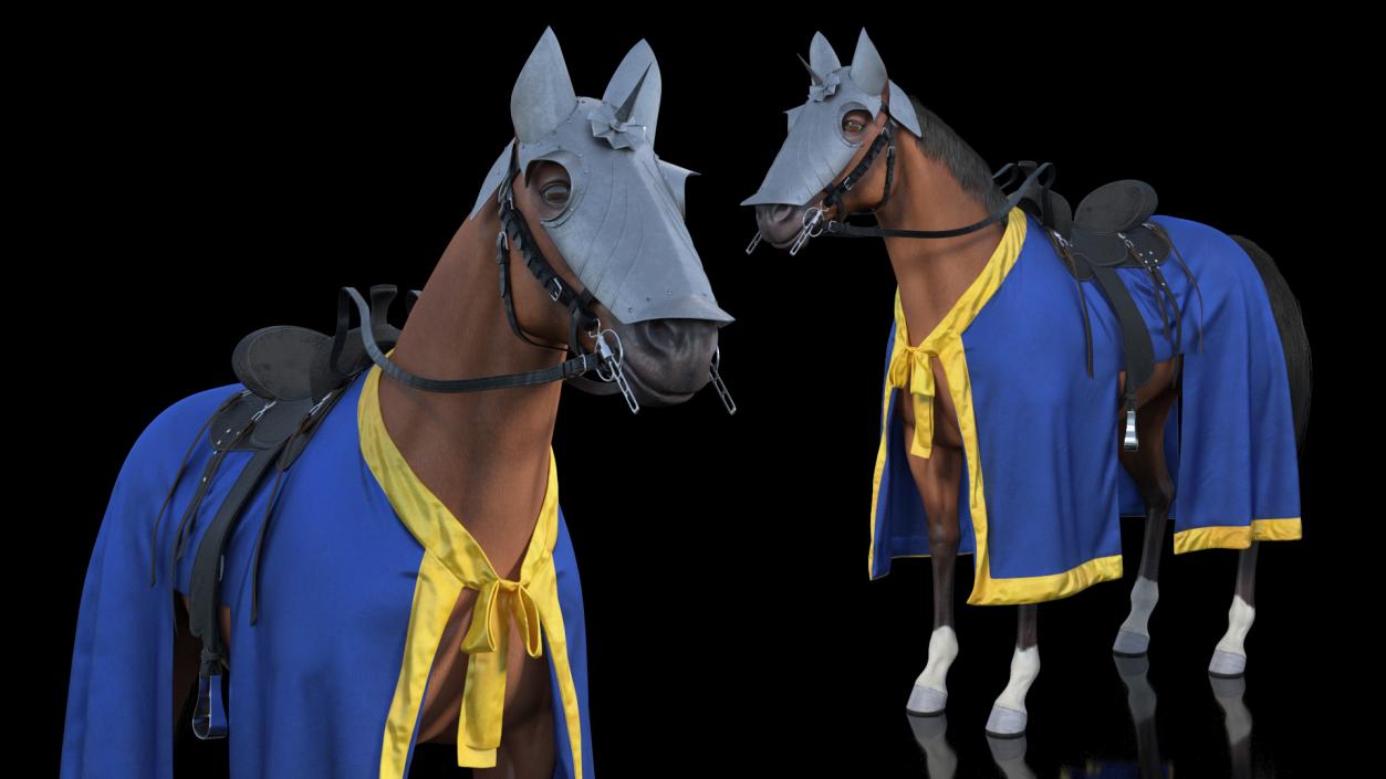 Knight Horse Blanket Fur 3D model