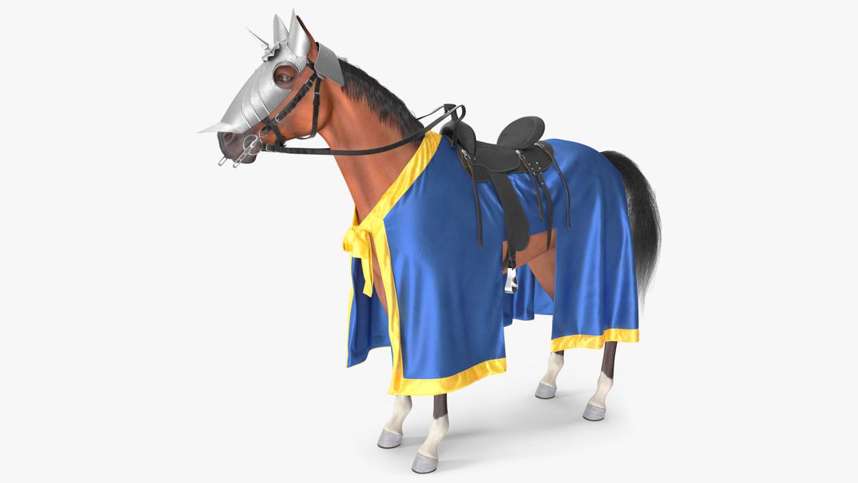 Knight Horse Blanket Fur 3D model