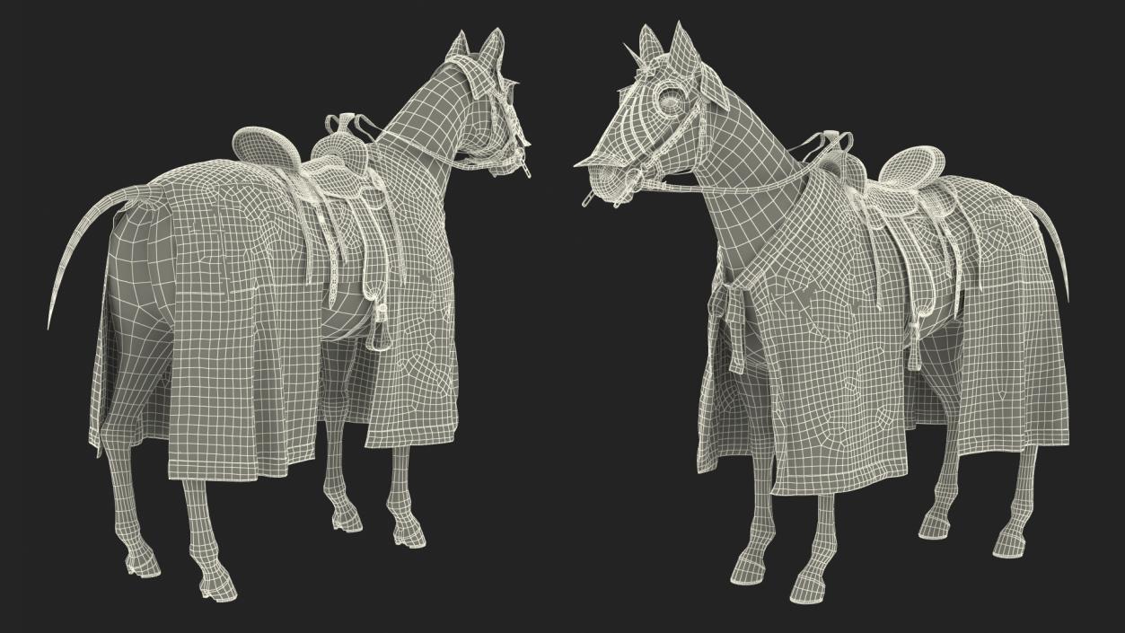 Knight Horse Blanket Fur 3D model