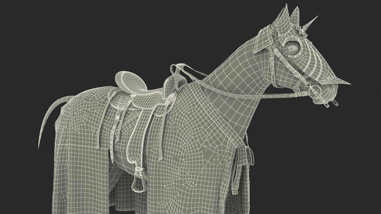 Knight Horse Blanket Fur 3D model