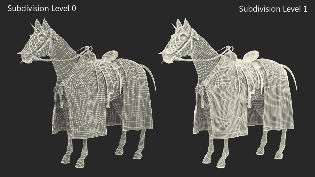 Knight Horse Blanket Fur 3D model