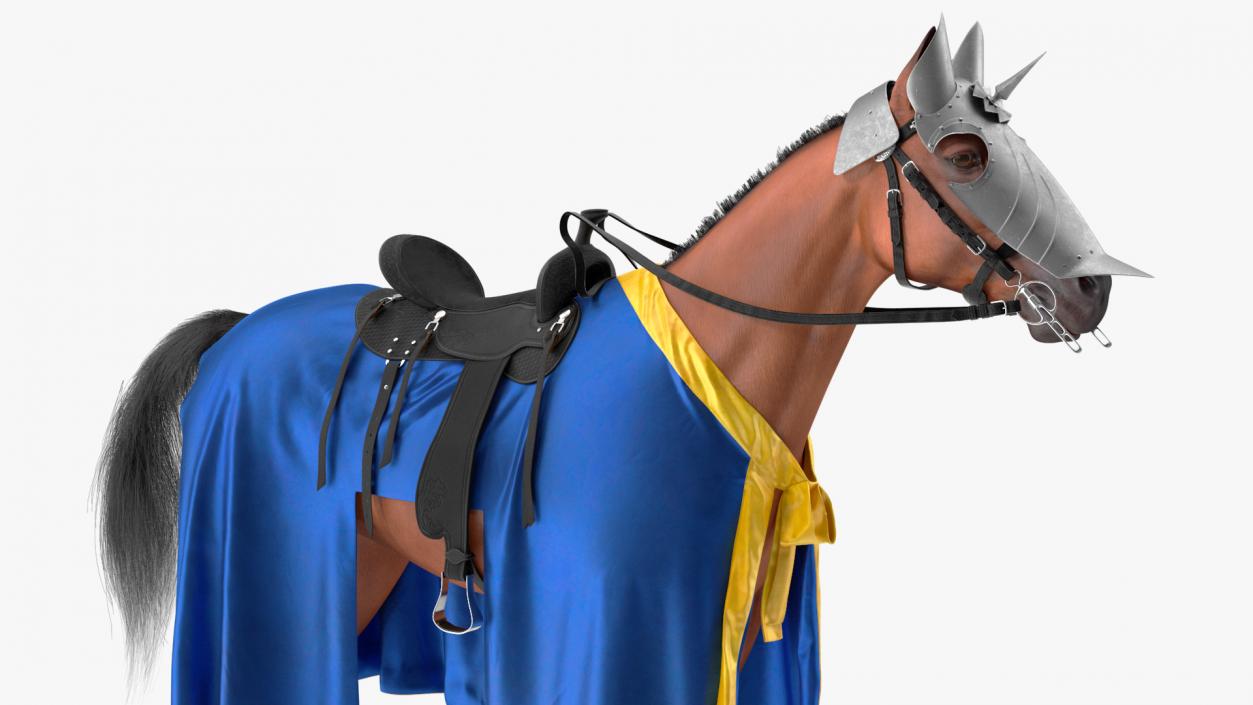 Knight Horse Blanket Fur 3D model