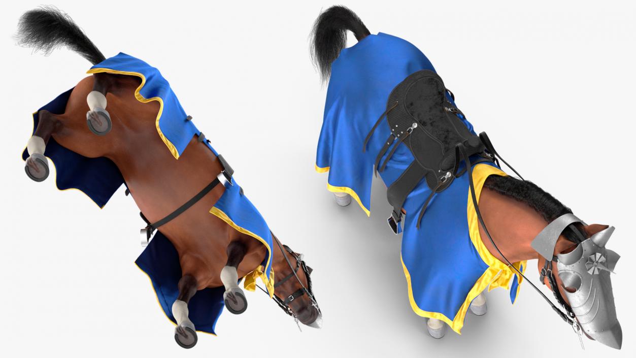 Knight Horse Blanket Fur 3D model