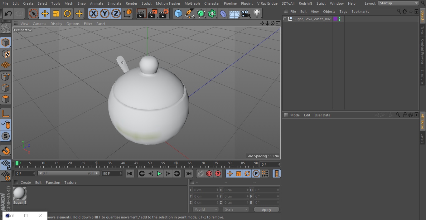 3D Sugar Bowl White