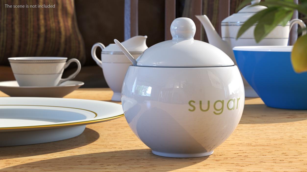 3D Sugar Bowl White