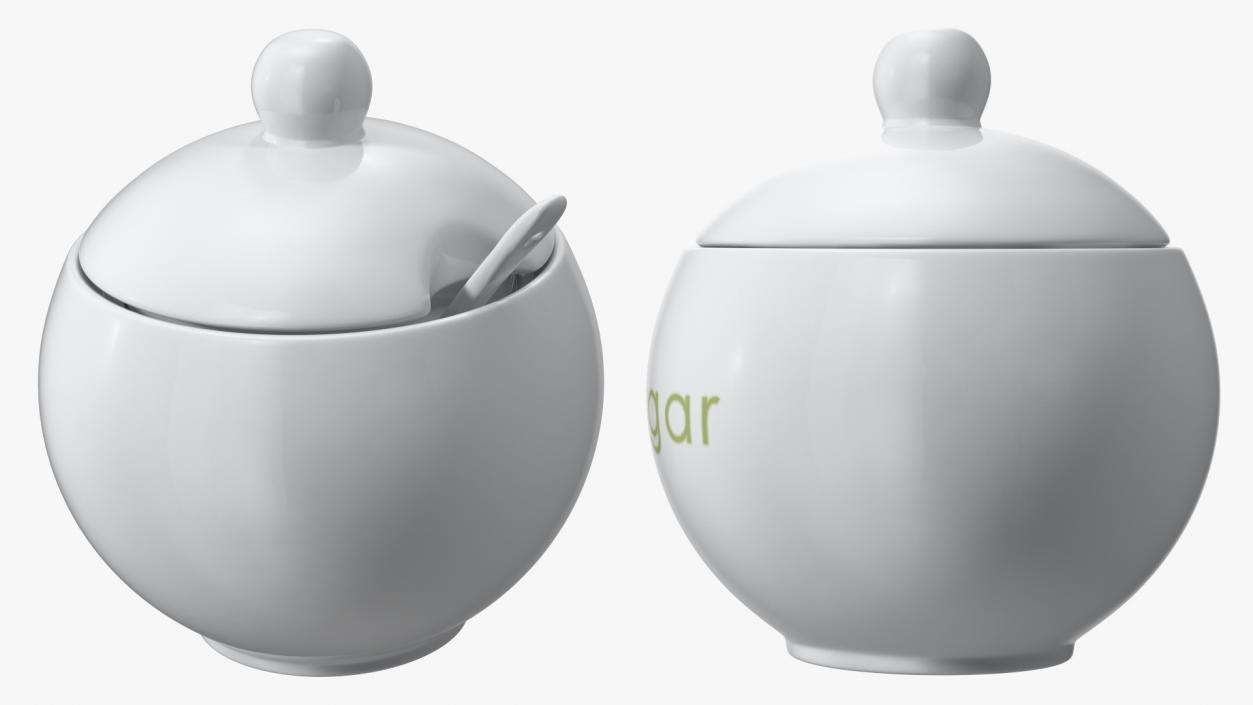 3D Sugar Bowl White