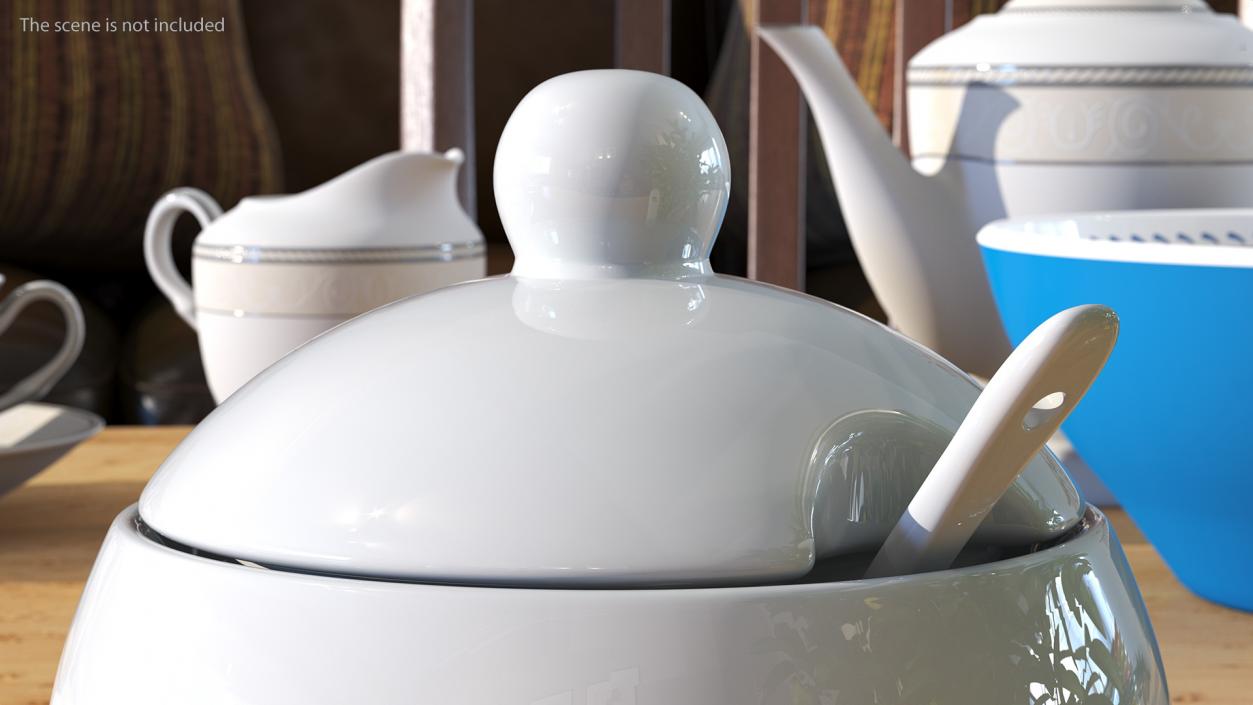 3D Sugar Bowl White