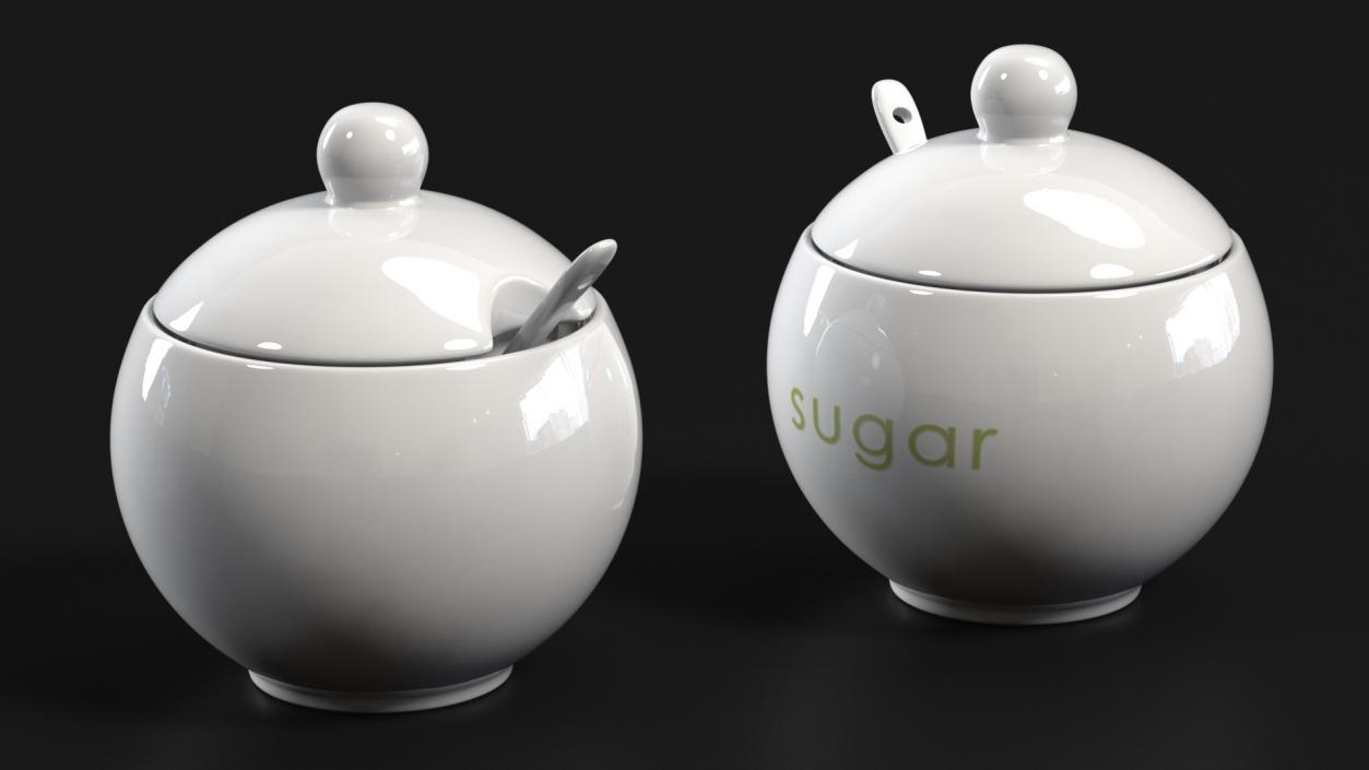 3D Sugar Bowl White