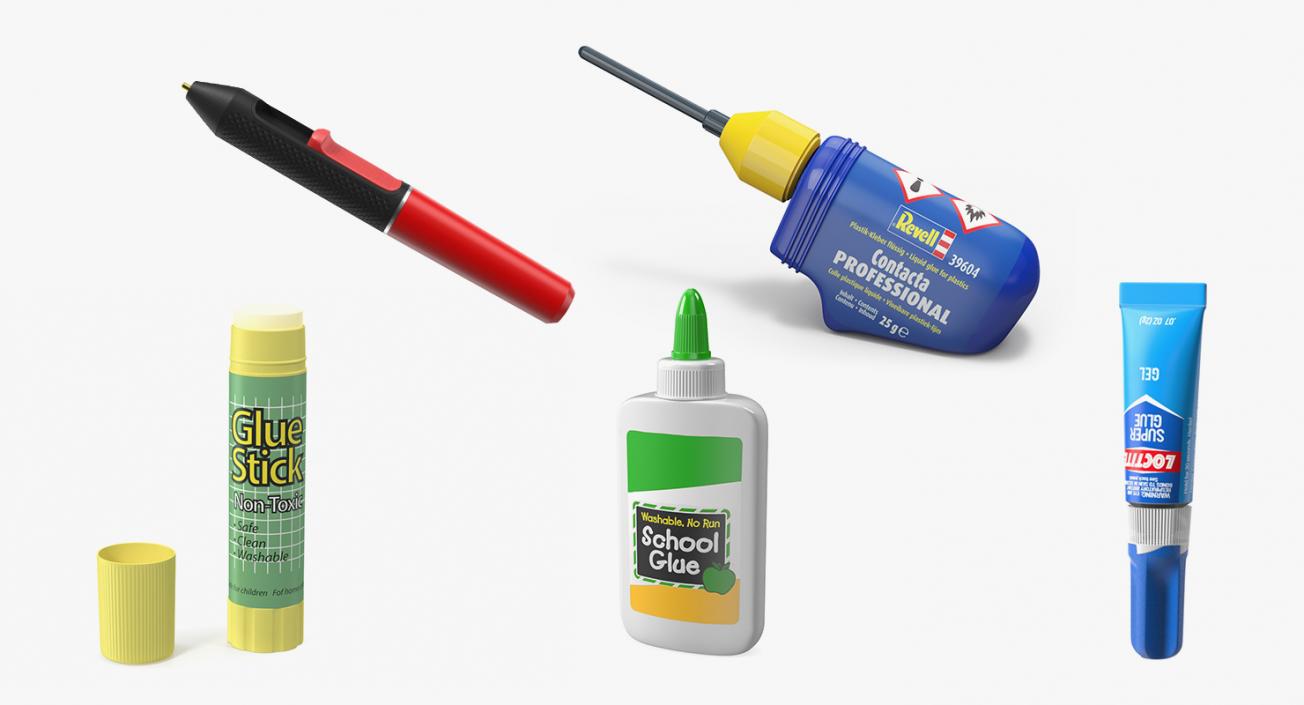 3D Glue Tubes Collection 4 model