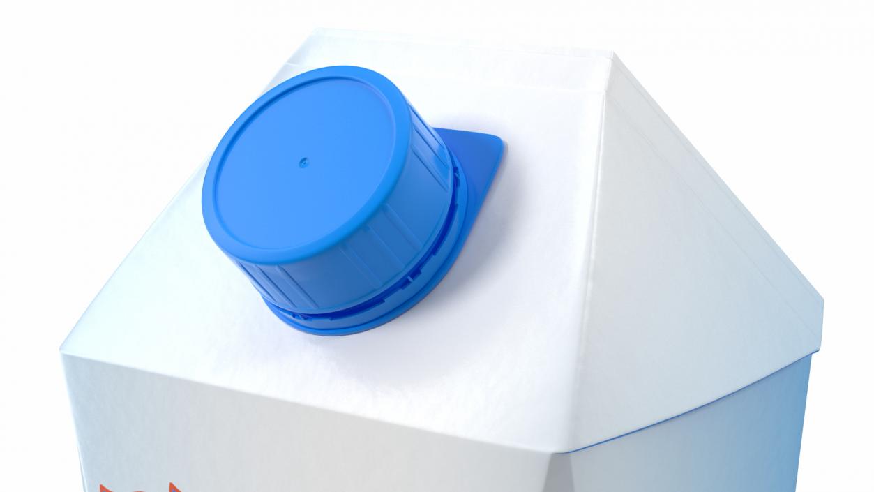 Drink Carton Pack with Screw Cap Mockup Blue 3D model