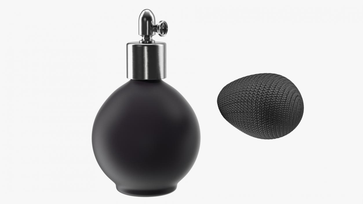 Black Matte Perfume Bottle with Silver Cap 3D