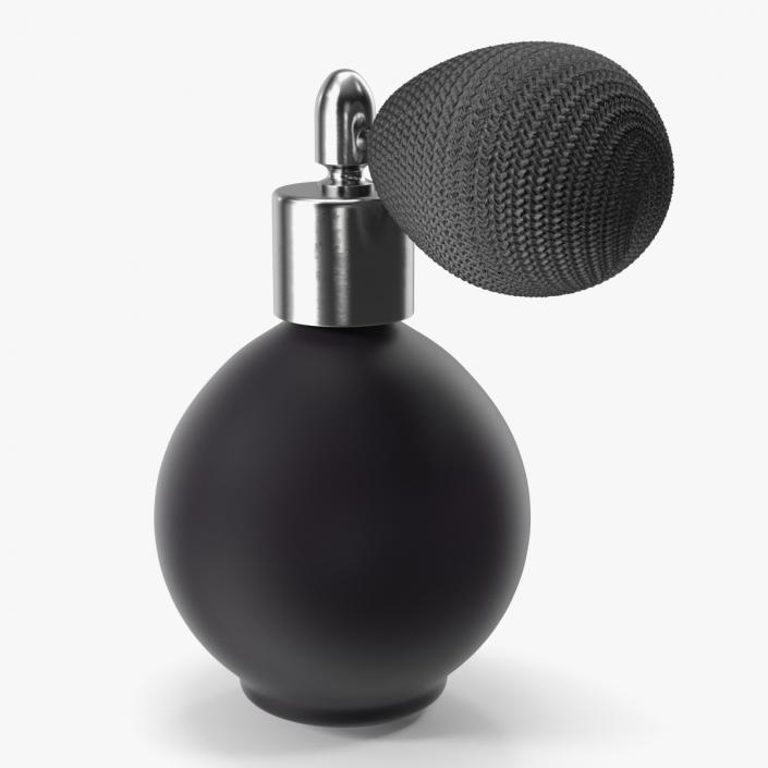 Black Matte Perfume Bottle with Silver Cap 3D