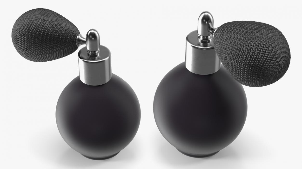 Black Matte Perfume Bottle with Silver Cap 3D