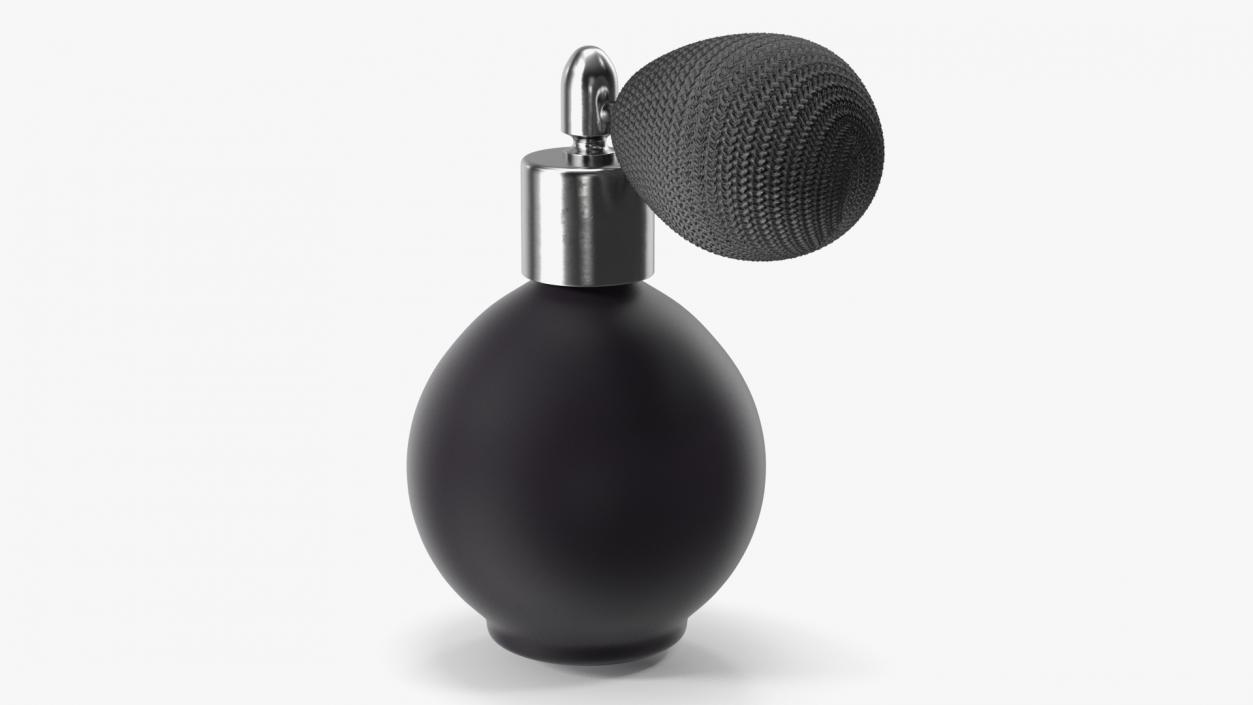 Black Matte Perfume Bottle with Silver Cap 3D