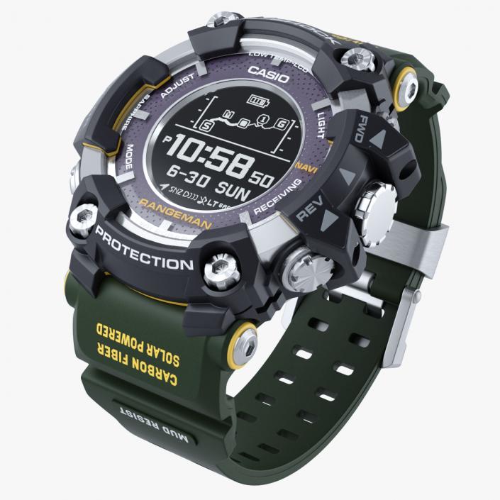 3D Casio G-Shock Rangeman GPR B1000 Khaki model