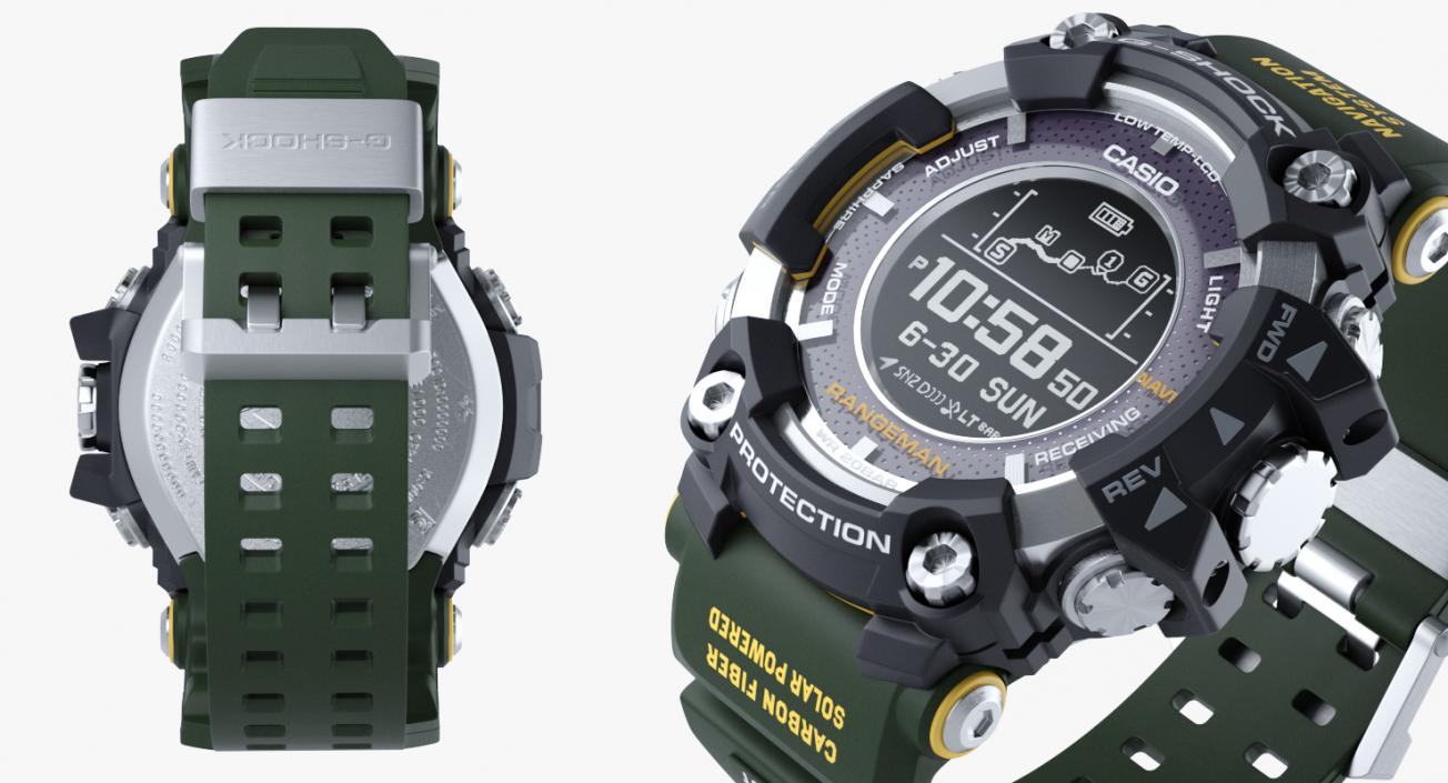 3D Casio G-Shock Rangeman GPR B1000 Khaki model