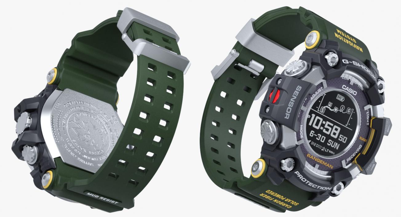 3D Casio G-Shock Rangeman GPR B1000 Khaki model