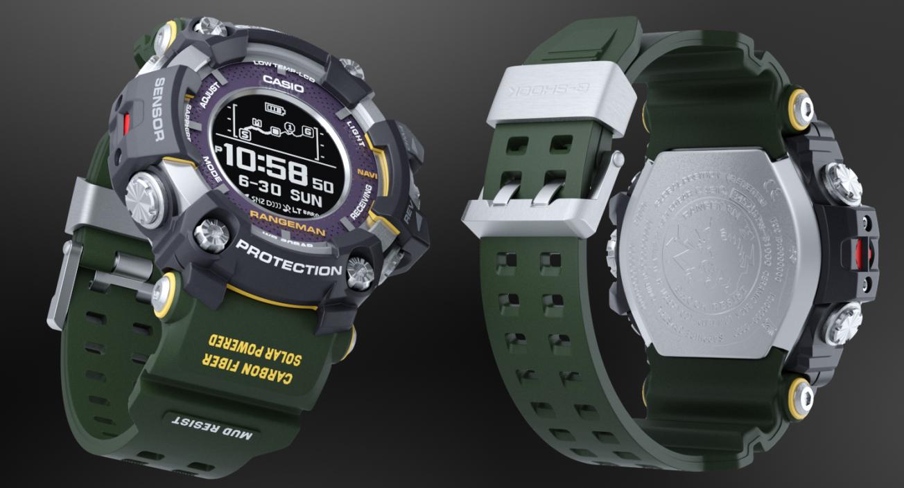 3D Casio G-Shock Rangeman GPR B1000 Khaki model