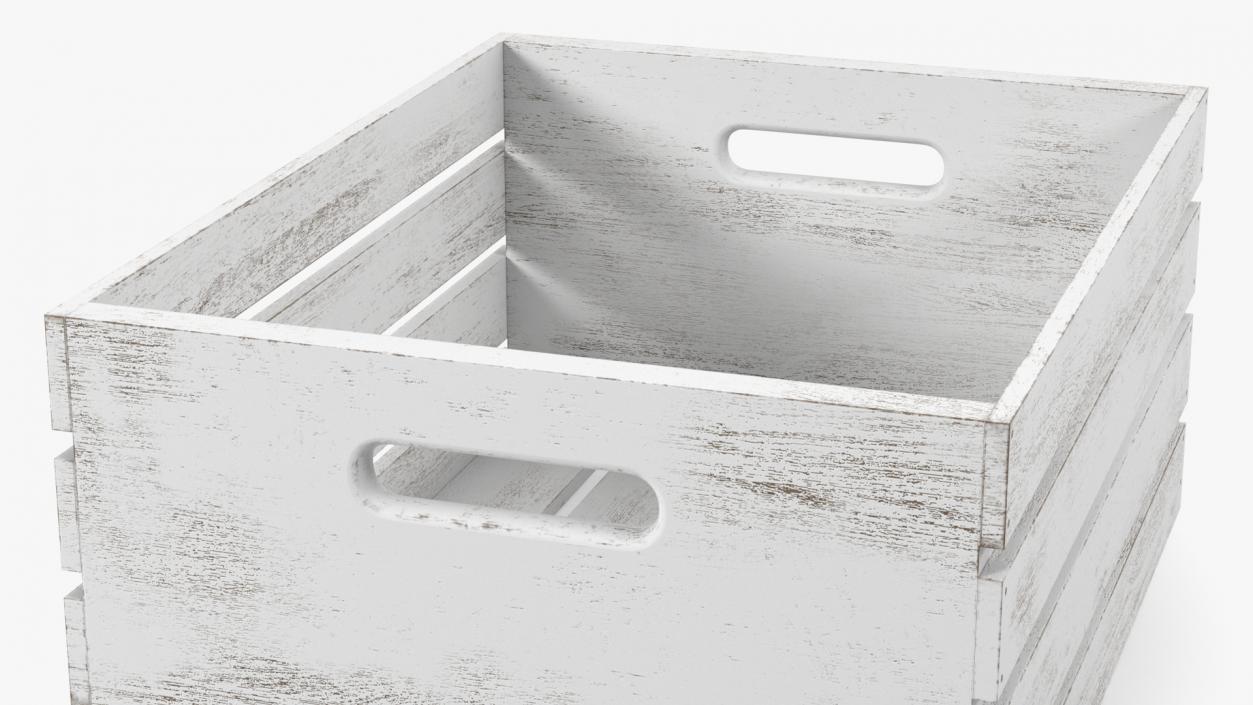 3D model White Small Low Box of Burnt Planks