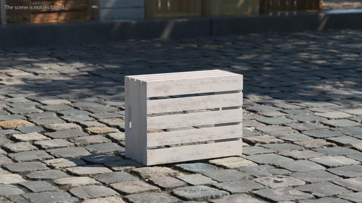 3D model White Small Low Box of Burnt Planks