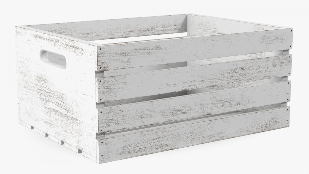 3D model White Small Low Box of Burnt Planks