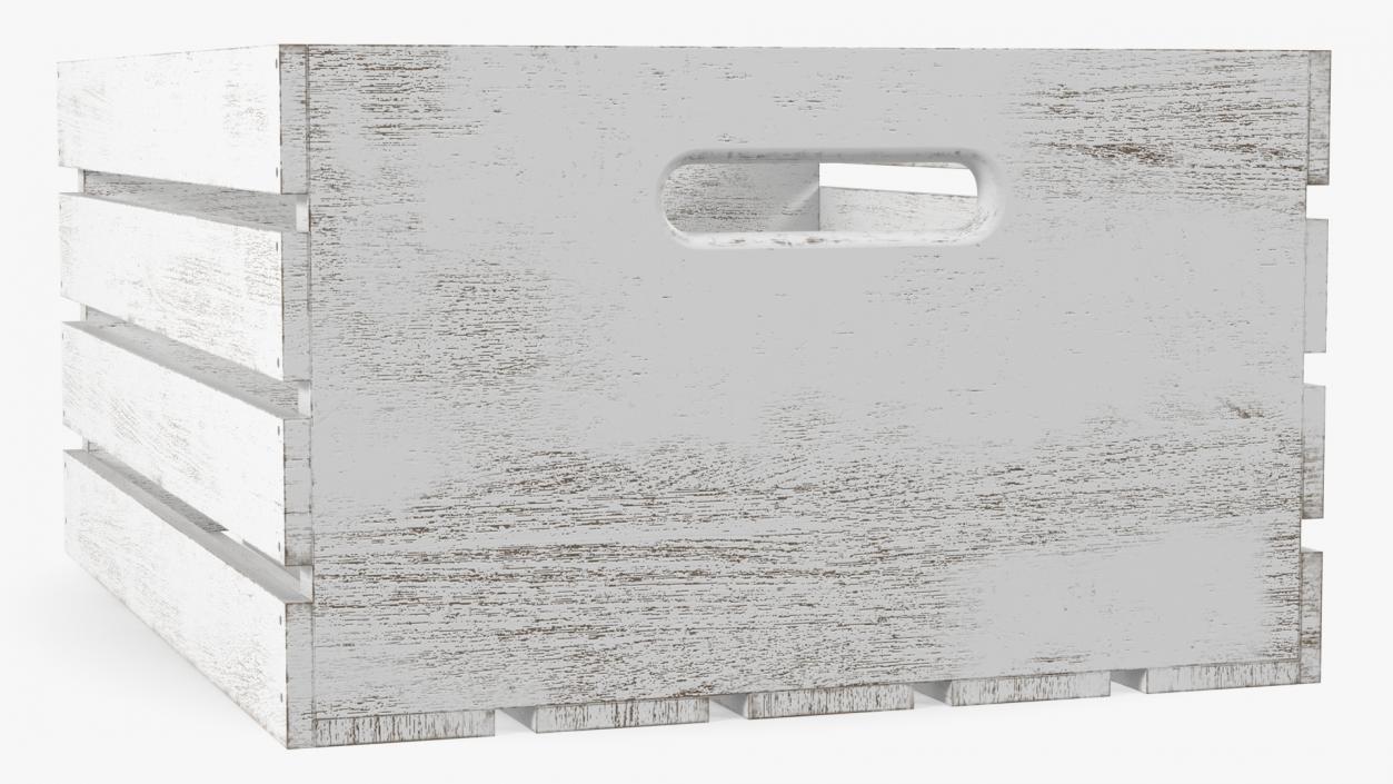 3D model White Small Low Box of Burnt Planks