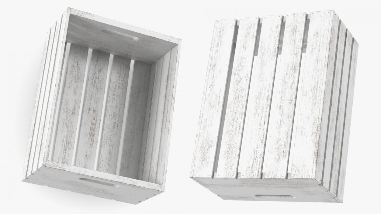 3D model White Small Low Box of Burnt Planks