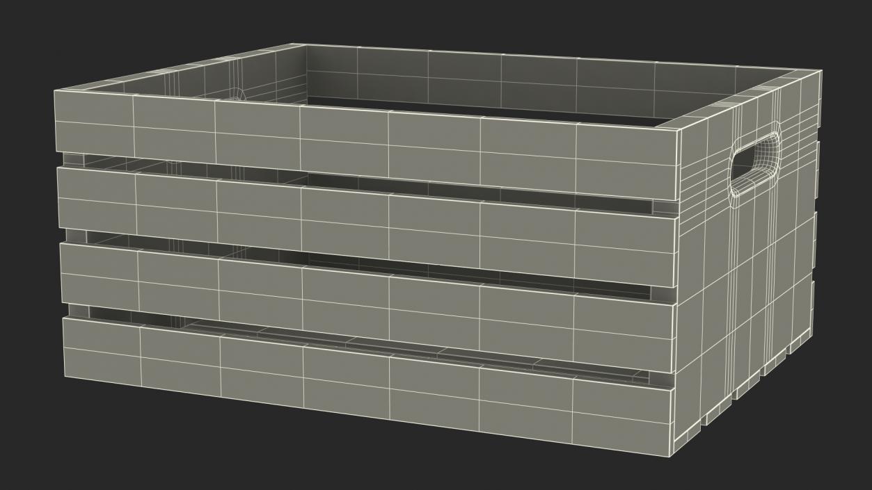 3D model White Small Low Box of Burnt Planks