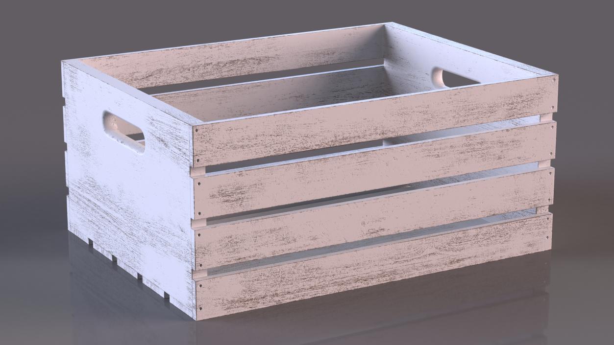 3D model White Small Low Box of Burnt Planks