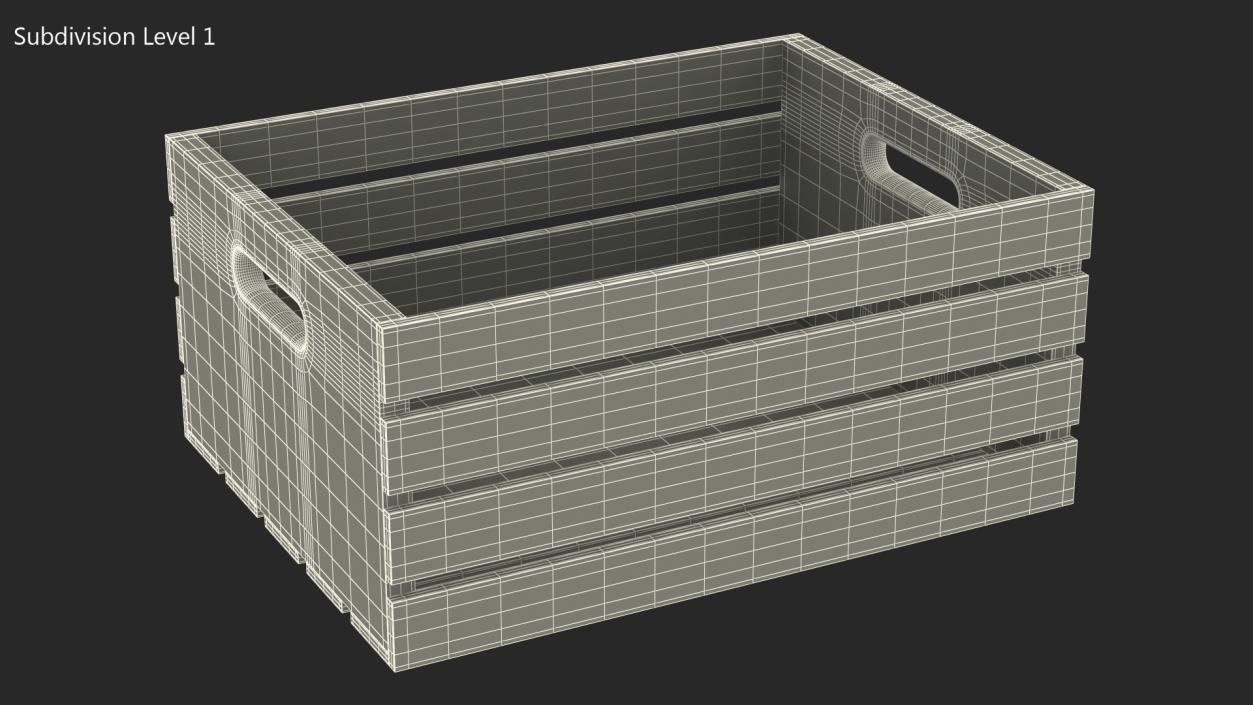 3D model White Small Low Box of Burnt Planks