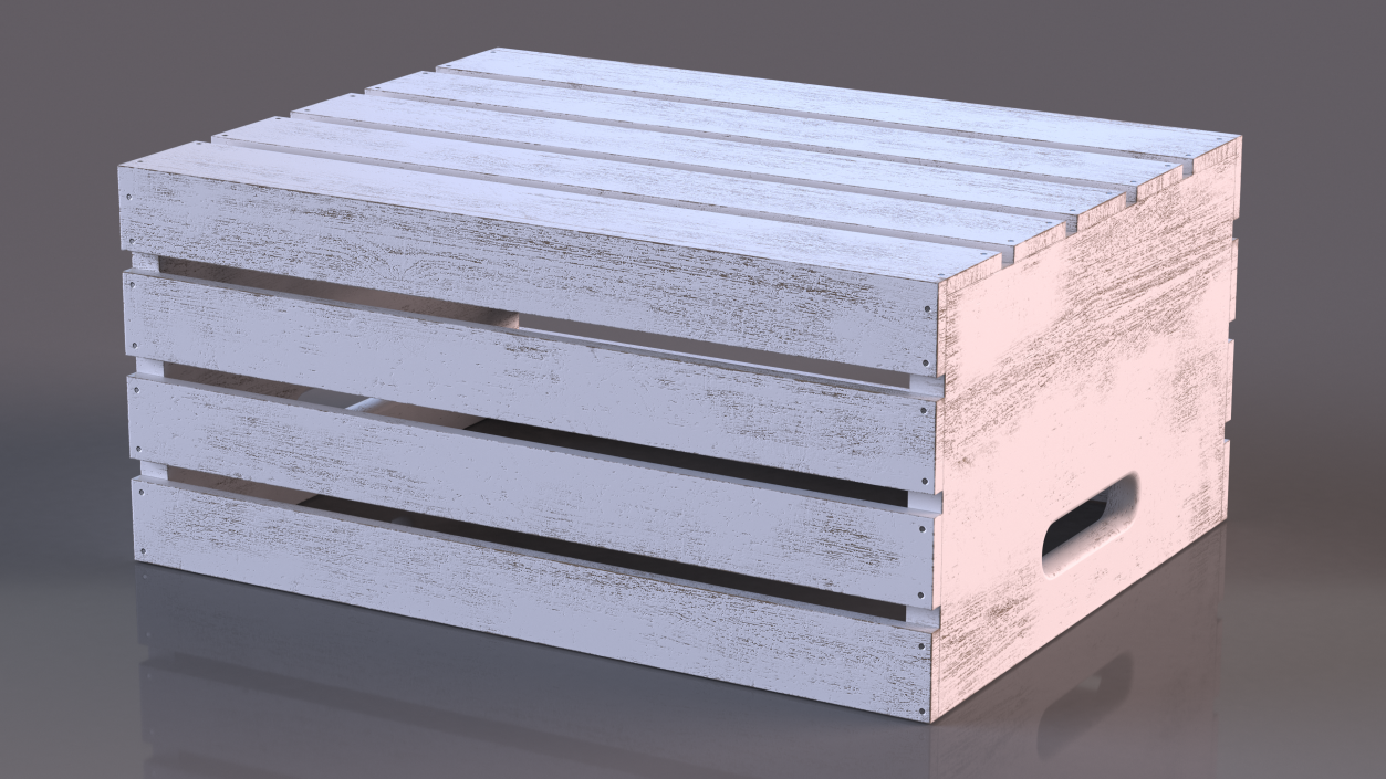 3D model White Small Low Box of Burnt Planks