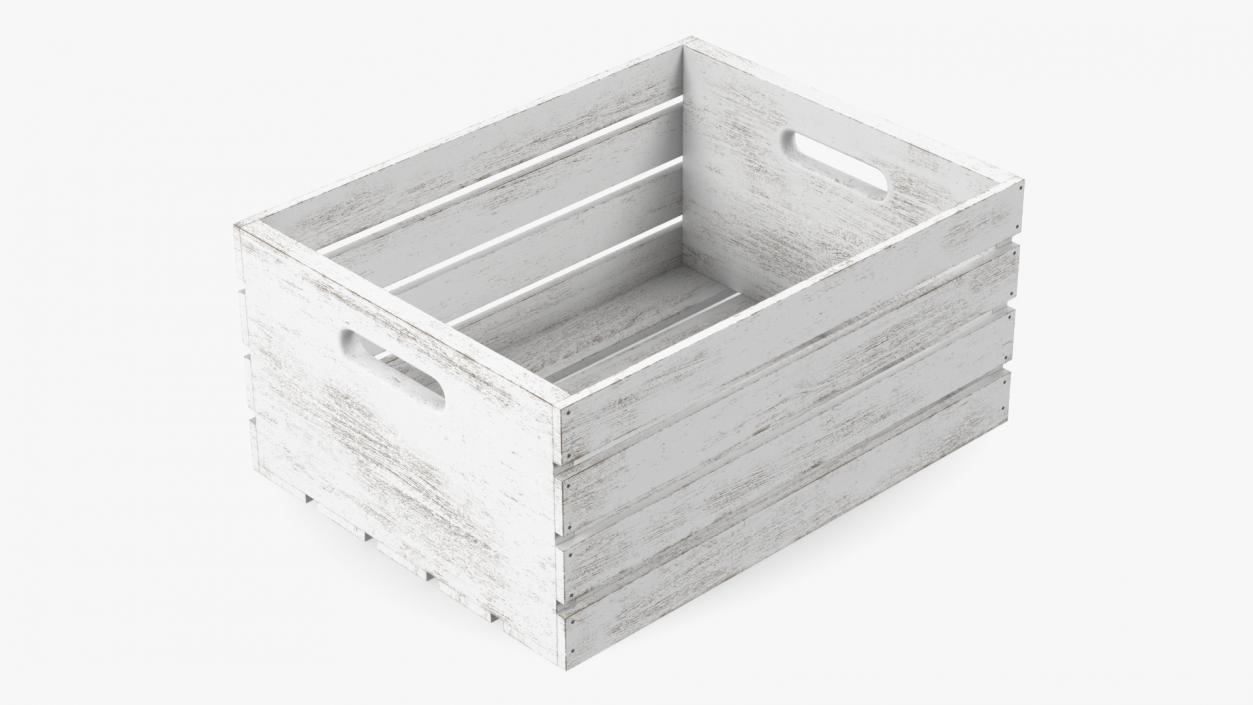 3D model White Small Low Box of Burnt Planks