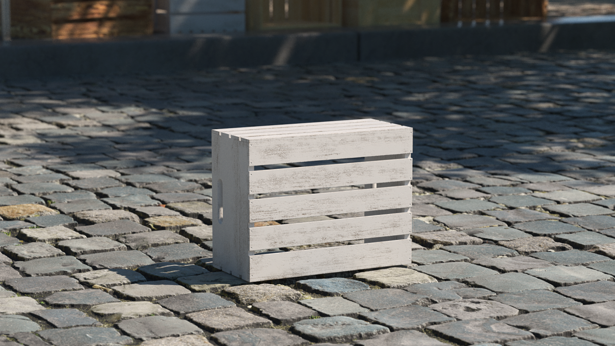 3D model White Small Low Box of Burnt Planks