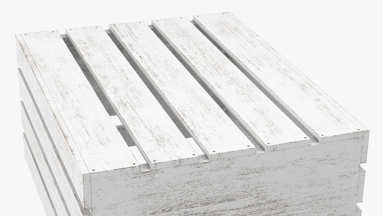 3D model White Small Low Box of Burnt Planks