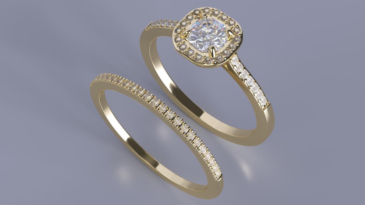 3D Engagement Rings Gold