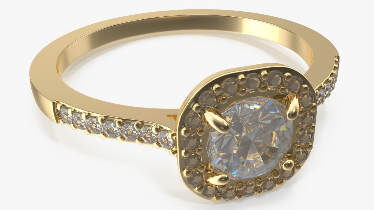 3D Engagement Rings Gold