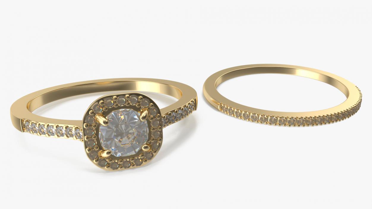 3D Engagement Rings Gold